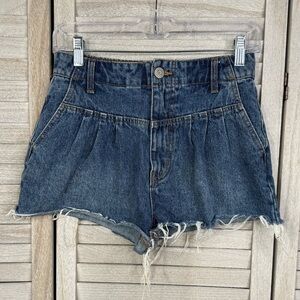 AEROPOSTALE "Mom Short" Pleated Front High Waisted Cutoff Jean Shorts-2
